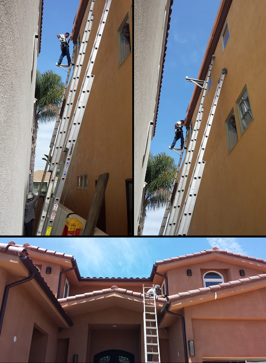 workers on ladders photo